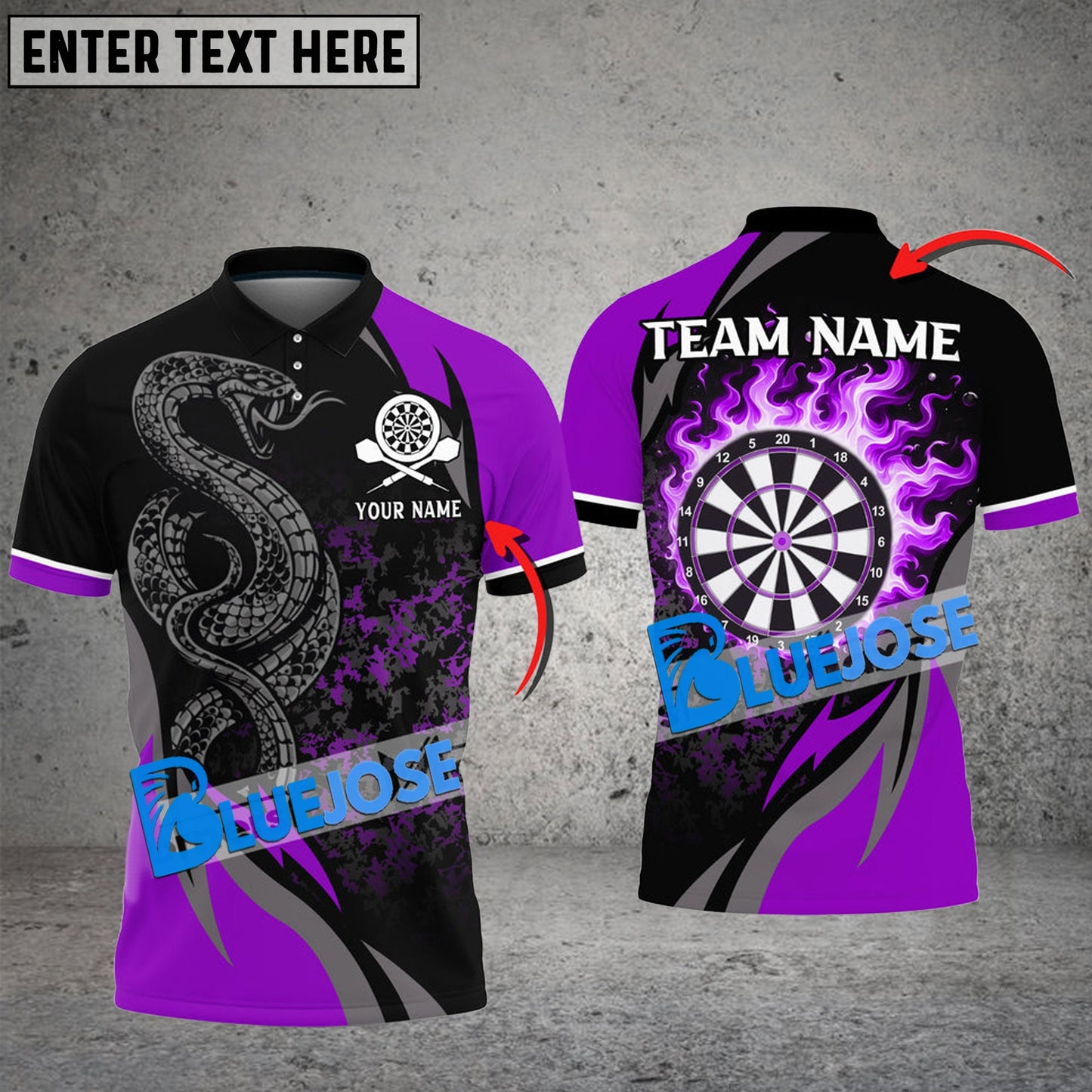 Frenzidea Darts Poison Snake Personalized Name, Team Name 3D Shirt ( 6 Colors)