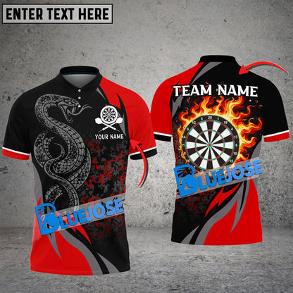 Frenzidea Darts Poison Snake Personalized Name, Team Name 3D Shirt ( 6 Colors)