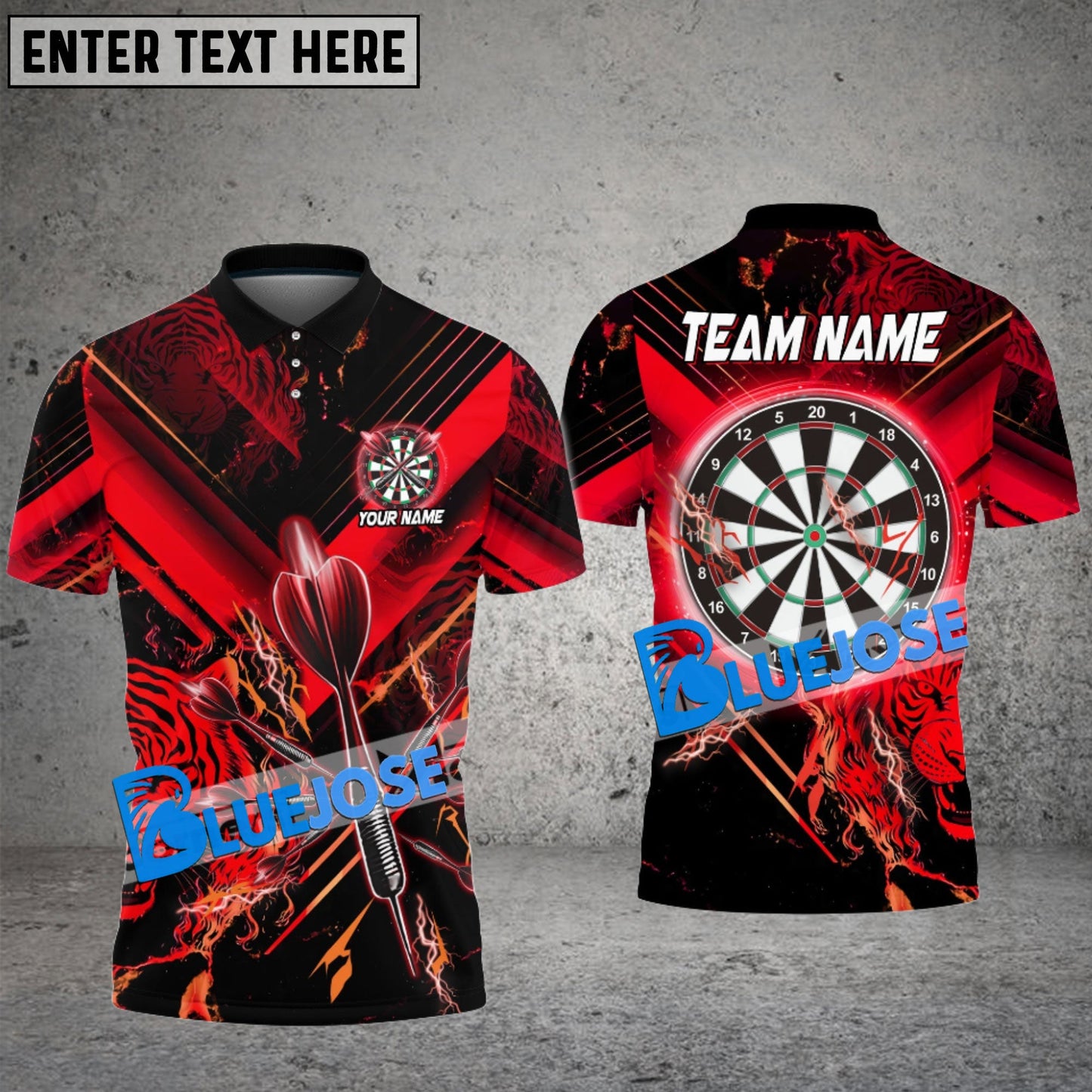 Frenzidea Darts Tiger Legend Personalized Name, Team Name 3D Shirt ( 6 Colors)