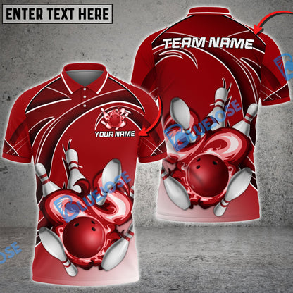 frenzidea Bowling And Pins Super Strong Throw Customized Name 3D Shirt (4 Colors)