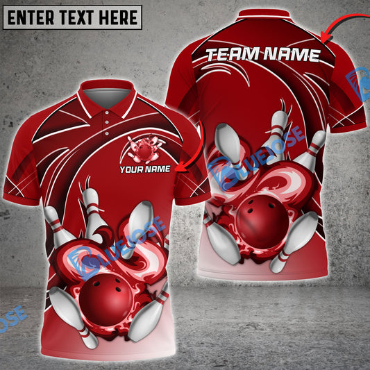frenzidea Bowling And Pins Super Strong Throw Customized Name 3D Shirt (4 Colors)