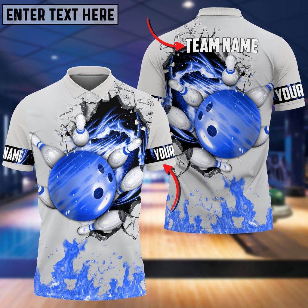 Frenzidea Bowling And Pins Break Multicolor Customized Name 3D Shirt