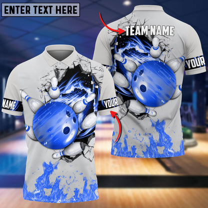 Frenzidea Bowling And Pins Break Multicolor Customized Name 3D Shirt