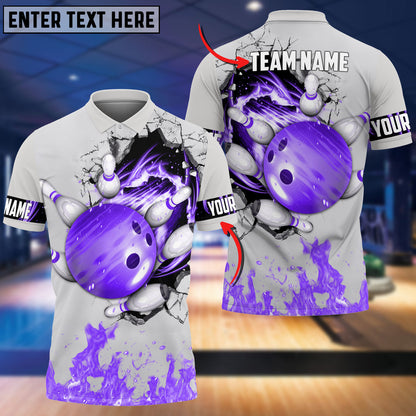 Frenzidea Bowling And Pins Break Multicolor Customized Name 3D Shirt