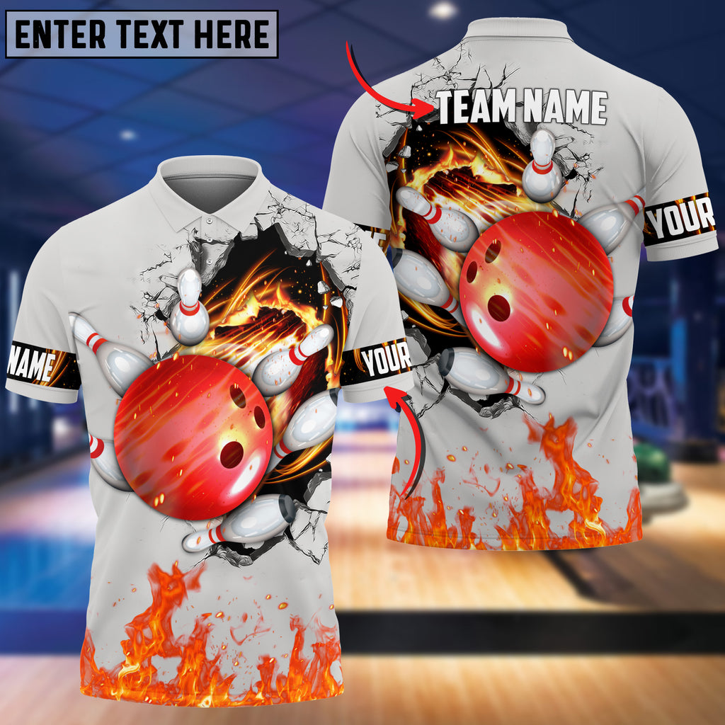 Frenzidea Bowling And Pins Break Multicolor Customized Name 3D Shirt