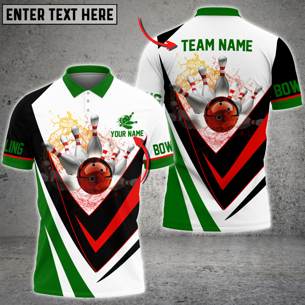 Frenzidea Water Bowling And Pins Multicolor Customized Name 3D Shirt