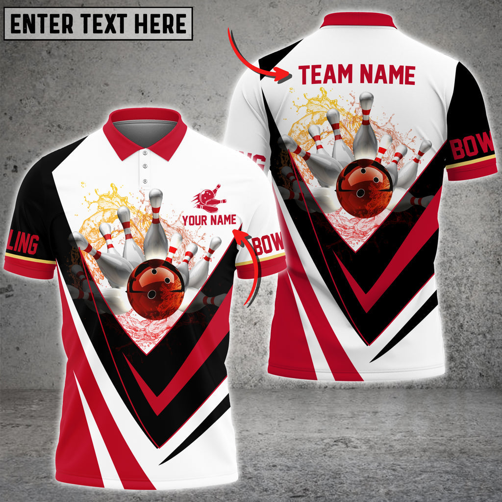 Frenzidea Water Bowling And Pins Multicolor Customized Name 3D Shirt