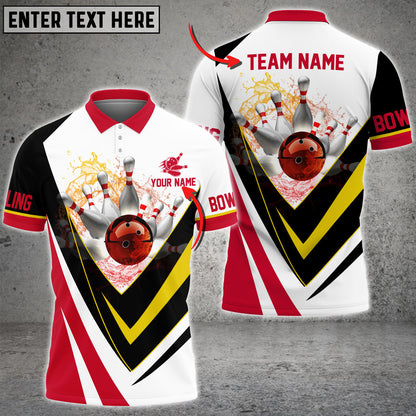 Frenzidea Water Bowling And Pins Multicolor Customized Name 3D Shirt