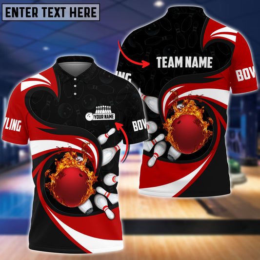 Frenzidea Bowling Ball And Pins Vortex Pattern Multicolor Customized Name 3D Shirt
