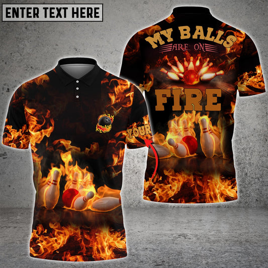 Frenzideas Flame Bowling My Balls Are On Fire Personalized 3D Shirt