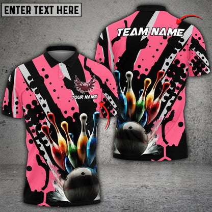 frenzideas Bowling And Pins Eagle Wings Customized Name 3D Shirt ( 6 Colors)