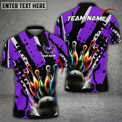 frenzideas Bowling And Pins Eagle Wings Customized Name 3D Shirt ( 6 Colors)
