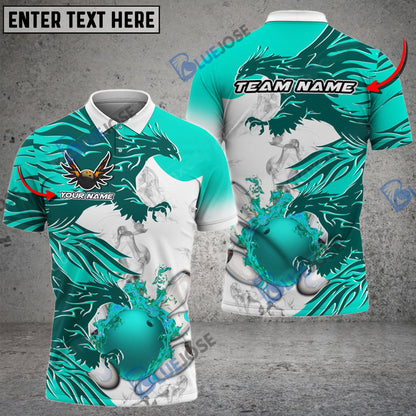 Frenzidea Bowling And Pins Hell Eagle Customized Name 3D Shirt ( 6 Colors)