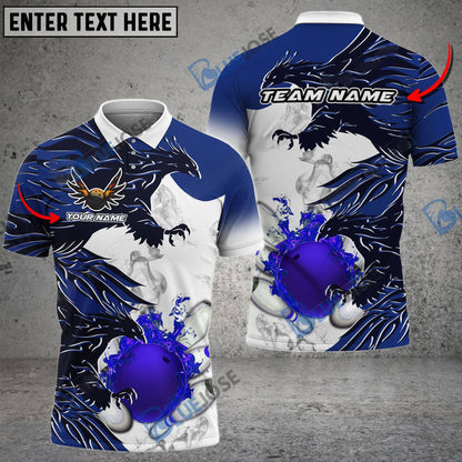 Frenzidea Bowling And Pins Hell Eagle Customized Name 3D Shirt ( 6 Colors)