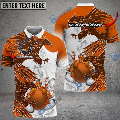 Frenzidea Bowling And Pins Hell Eagle Customized Name 3D Shirt ( 6 Colors)
