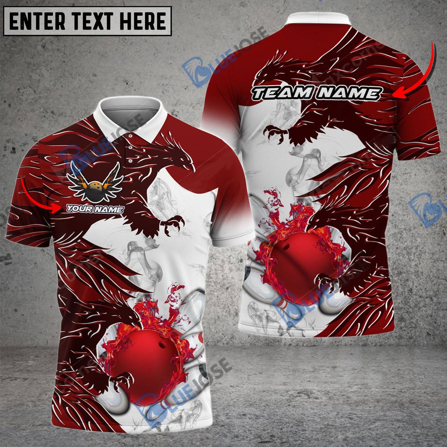 Frenzidea Bowling And Pins Hell Eagle Customized Name 3D Shirt ( 6 Colors)