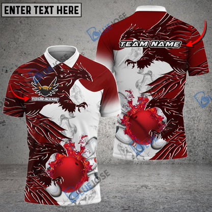 Frenzidea Bowling And Pins Hell Eagle Customized Name 3D Shirt ( 6 Colors)