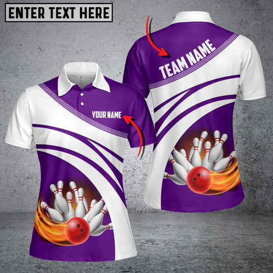 Frenzidea Purple Bowling Ball Premium Customized Name 3D Shirt For Women