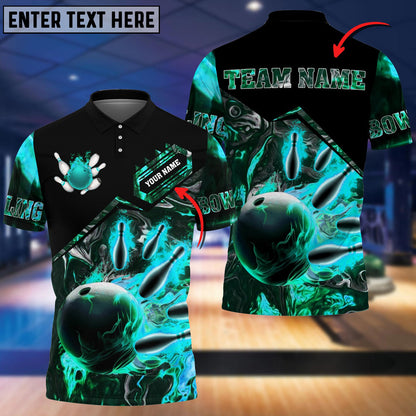 Frenzidea Volcanic Rock Bowling And Pins Multicolor Option Customized Name 3D Shirt