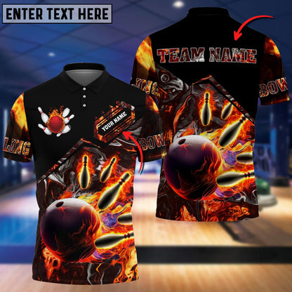 Frenzidea Volcanic Rock Bowling And Pins Multicolor Option Customized Name 3D Shirt