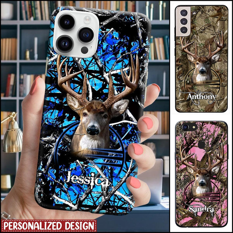 Frenzidea Deer Hunting Camo Pattern Personalized Name Multicolor Phone Case (6 colors)