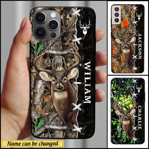 Frenzidea Deer Hunting 2 Personalized Name Multicolor Phone Case (6 colors)