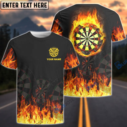 Frenzidea Darts Flame Personalized Name 3D Shirt