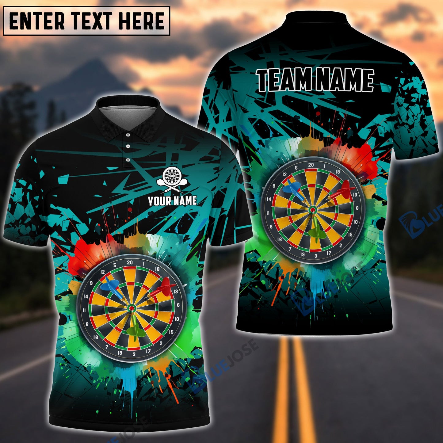 Frenzidea Dartboard Personalized Name, Team Name 3D Shirt (4 Colors)
