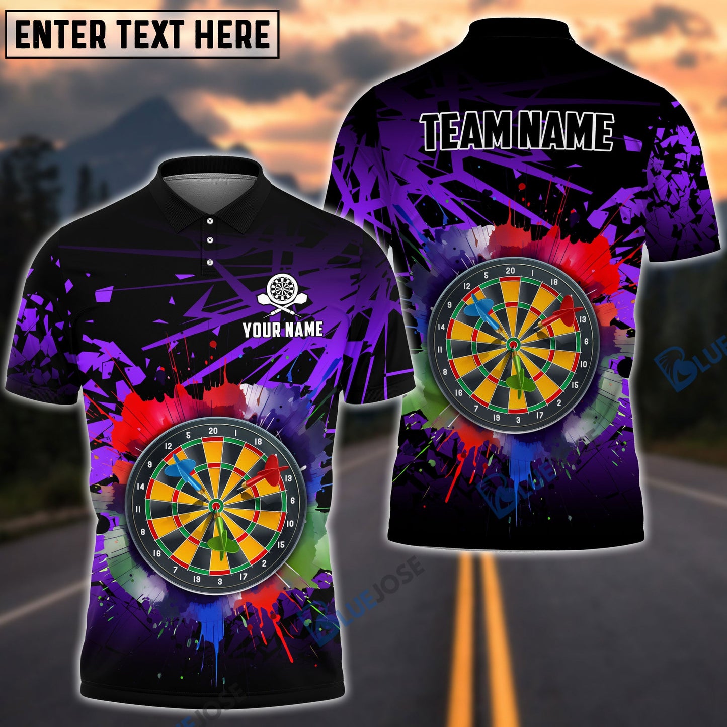 Frenzidea Dartboard Personalized Name, Team Name 3D Shirt (4 Colors)