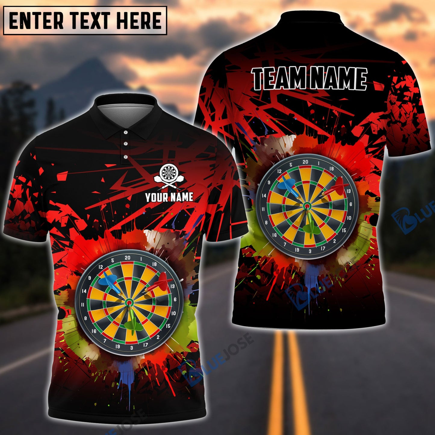 Frenzidea Dartboard Personalized Name, Team Name 3D Shirt (4 Colors)