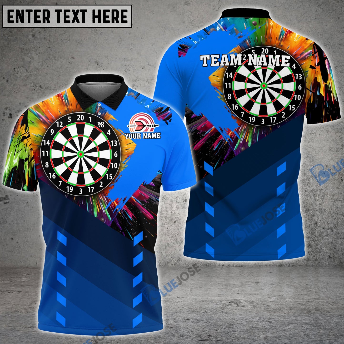 Frenzidea Darts Board Colorful Personalized Name, Team Name 3D Shirt (5 Colors)