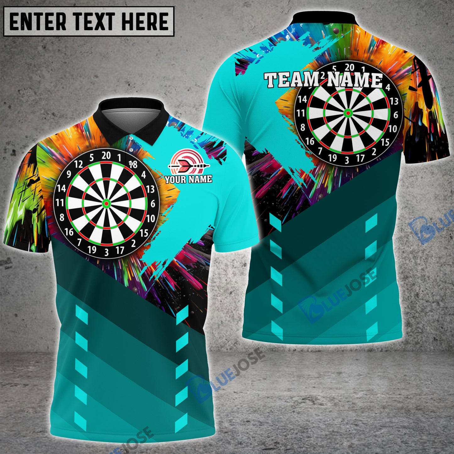 Frenzidea Darts Board Colorful Personalized Name, Team Name 3D Shirt (5 Colors)
