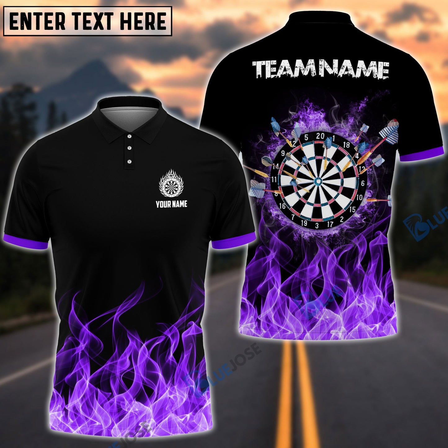 Frenzidea Fire Dartboard Personalized Name, Team Name 3D Shirt (4 Colors)