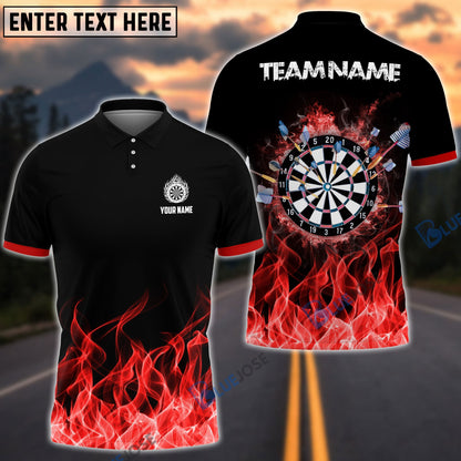 Frenzidea Fire Dartboard Personalized Name, Team Name 3D Shirt (4 Colors)