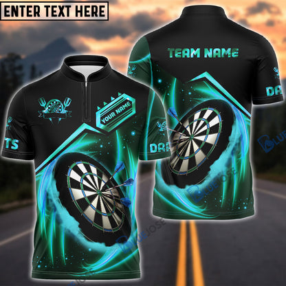 Frenzidea Dartboard Blue Fire Personalized Name, Team Name 3D Shirt