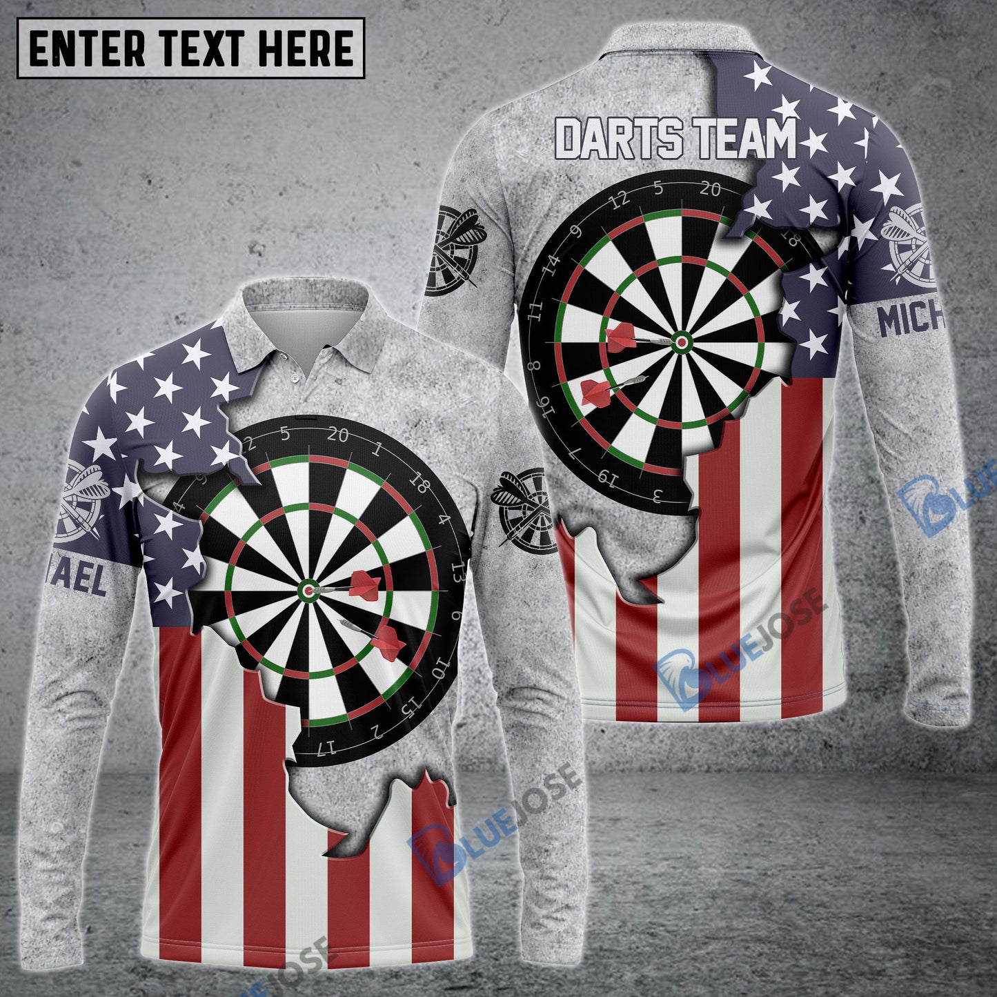 Frenzidea Darts Board USA Flag Personalized Name, Team Name 3D Shirt