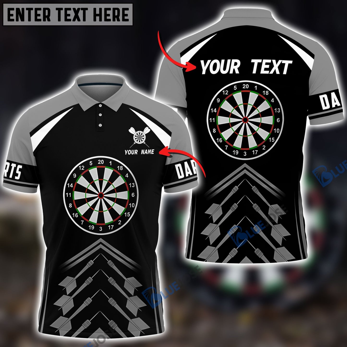 Frenzidea Love Darts Personalized Name 3D Shirt (12 Colors)
