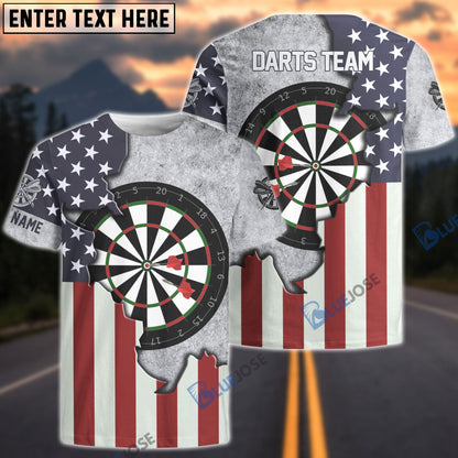 Frenzidea Darts Board USA Flag Personalized Name, Team Name 3D Shirt