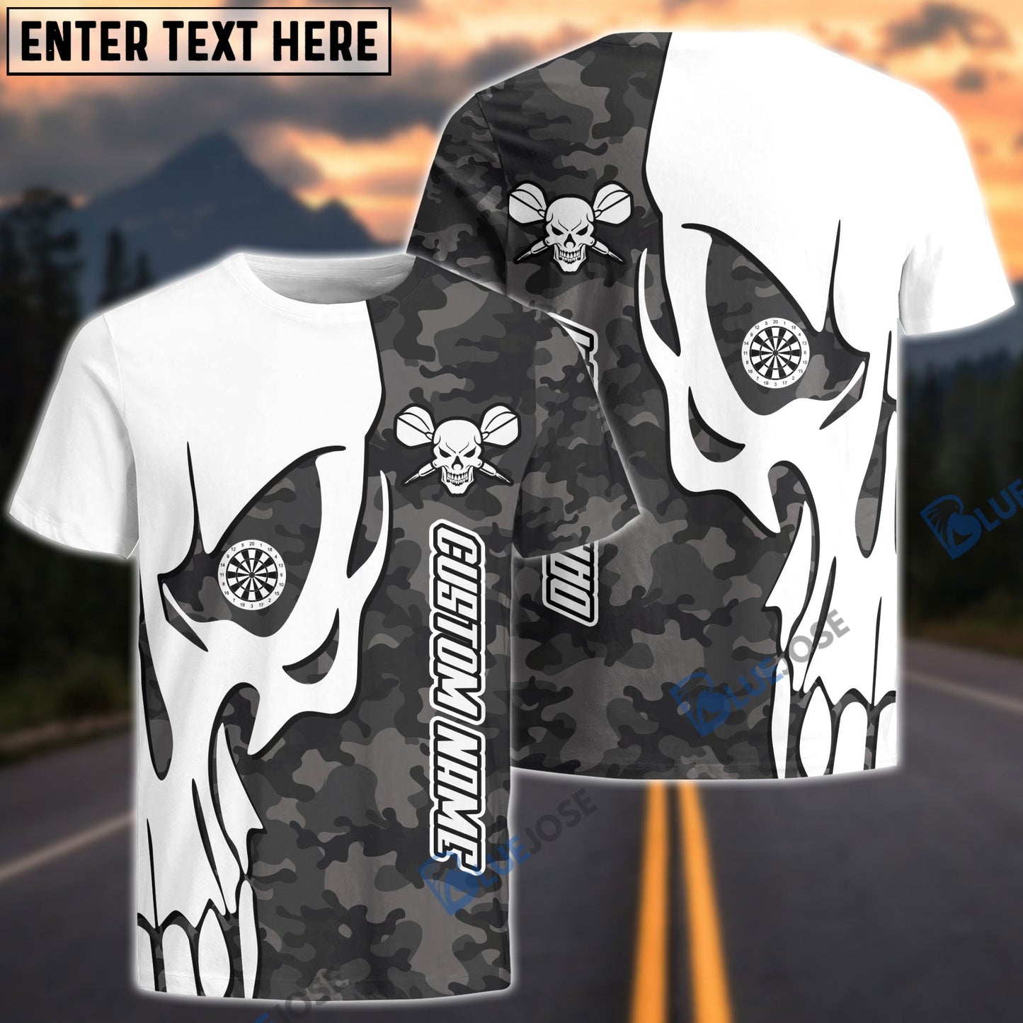 Frenzidea Skull Darts Team Personalized Name, Team Name 3D Shirt