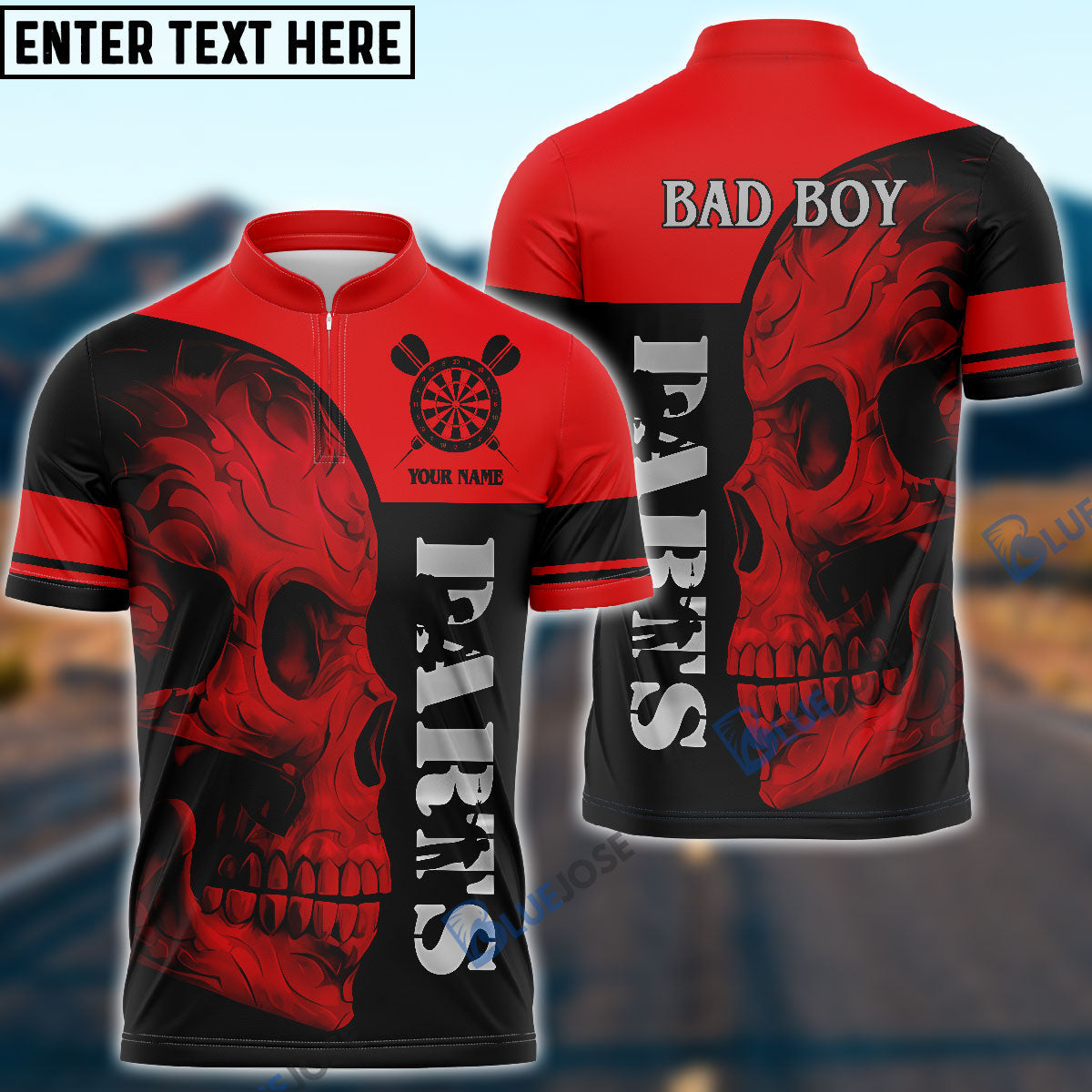 Frenzidea Skull Darts Personalized Name 3D Shirt (6 Colors)