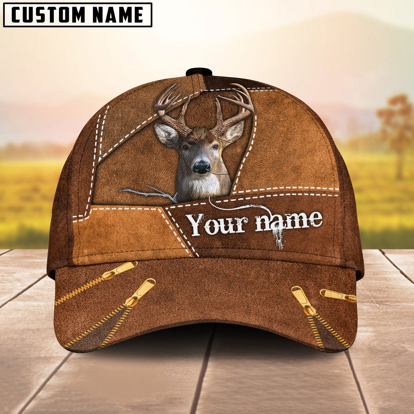 Frenzidea Personalized Name Deer Hunting Minimize Cap