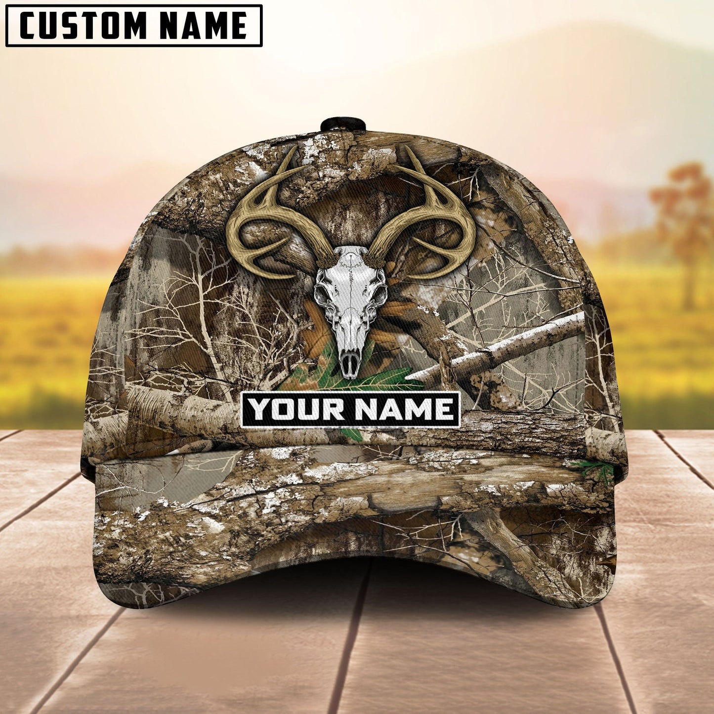 Frenzidea Hunting Skull Personalized Name Classic Cap
