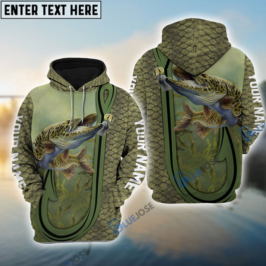 frenzidea Musky ( Muskie) Fishing Scale Fish Reaper Fish 3D Hoodie