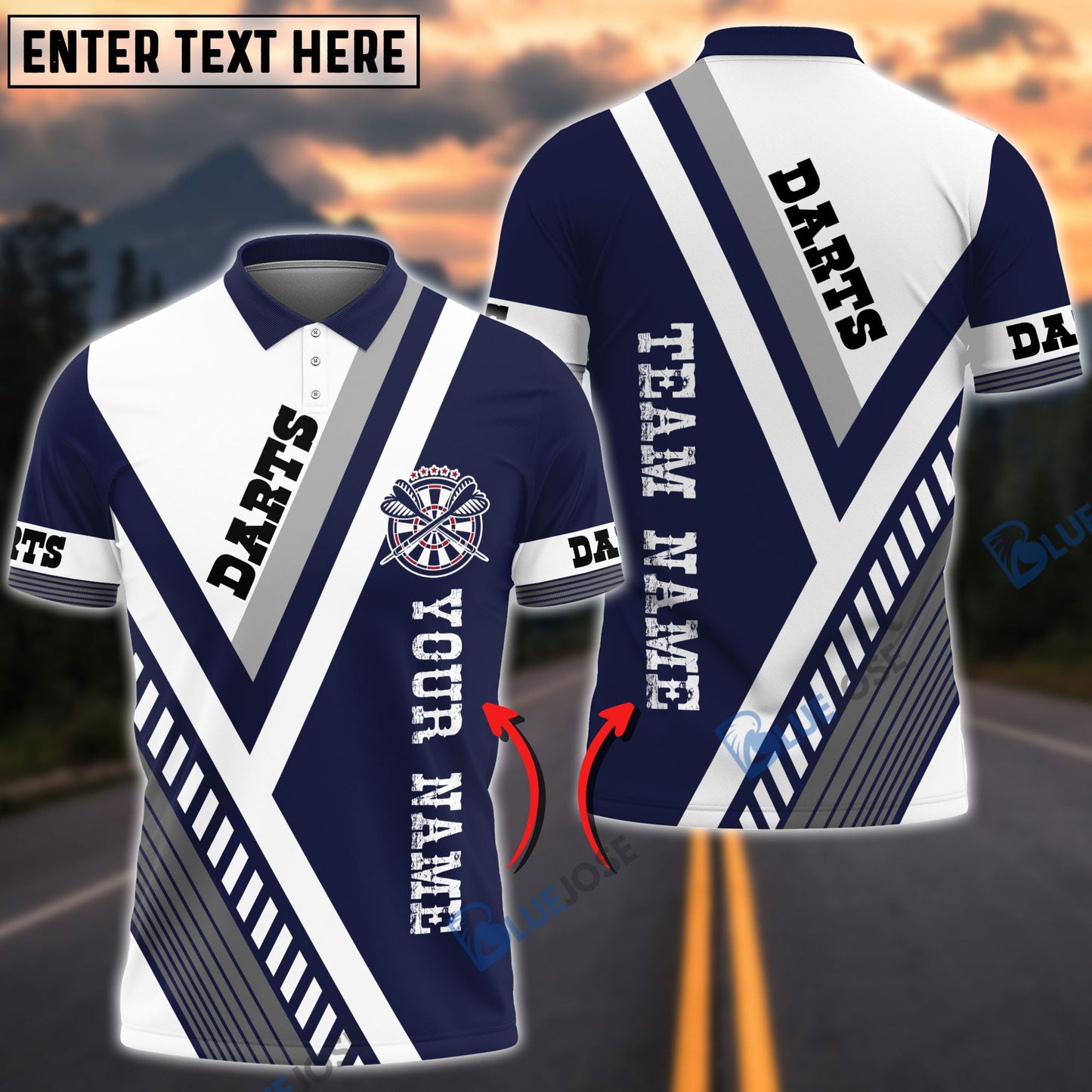 Frenzidea Line Textures Darts Personalized Name, Team Name 3D Shirt