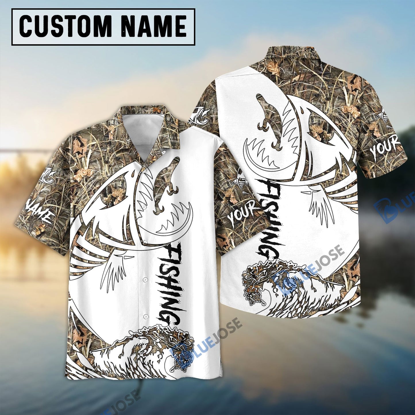 Frenzidea Fish Reaper Fishing Camouflage Shirts Custom Name 3D Shirt