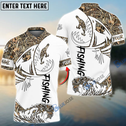 Frenzidea Fish Reaper Fishing Camouflage Shirts Custom Name 3D Shirts