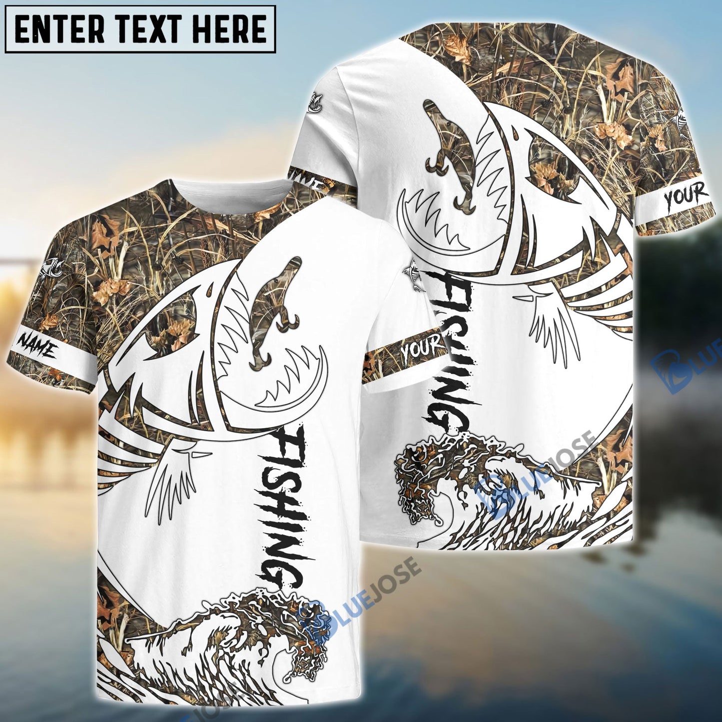 Frenzidea Fish Reaper Fishing Camouflage Shirts Custom Name 3D Shirts