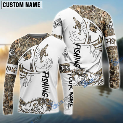 Frenzidea Fish Reaper Fishing Camouflage Shirts Custom Name 3D Shirts