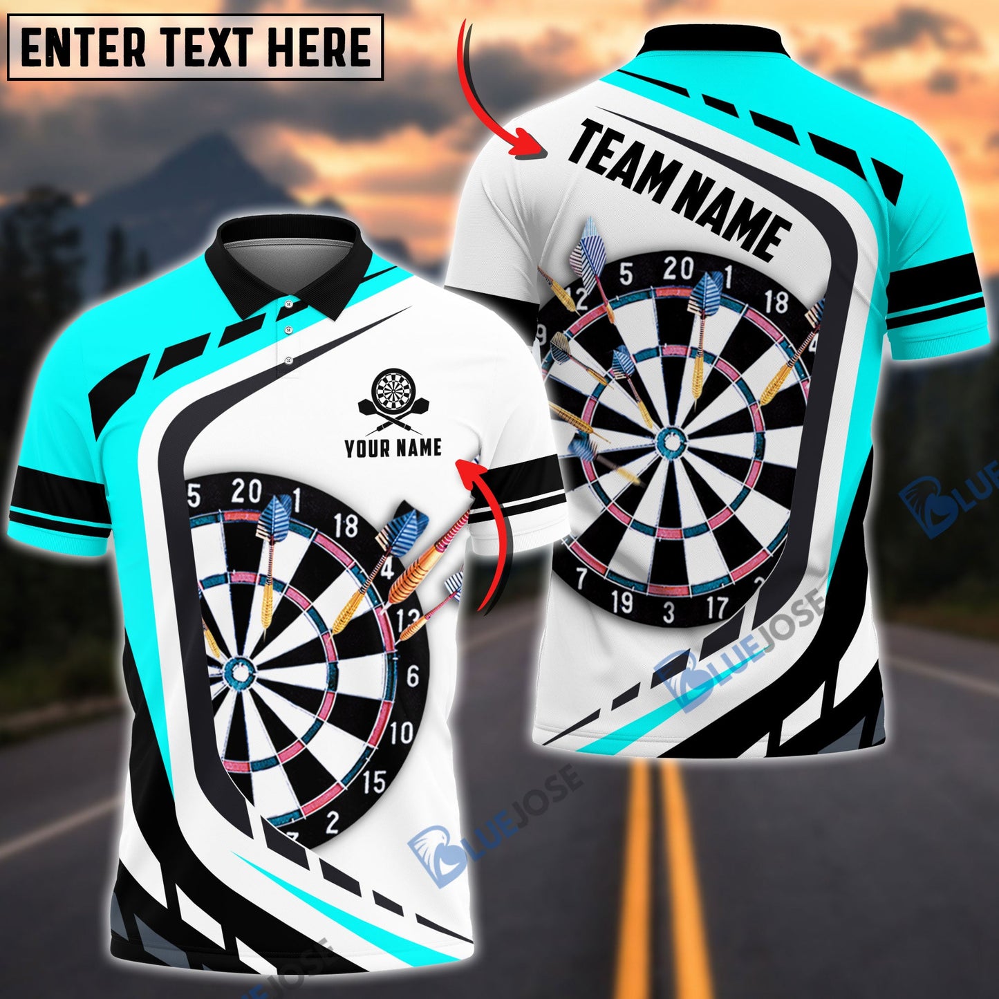 Frenzidea Dart Board Personalized Name, Team Name 3D Shirt (4 Colors)
