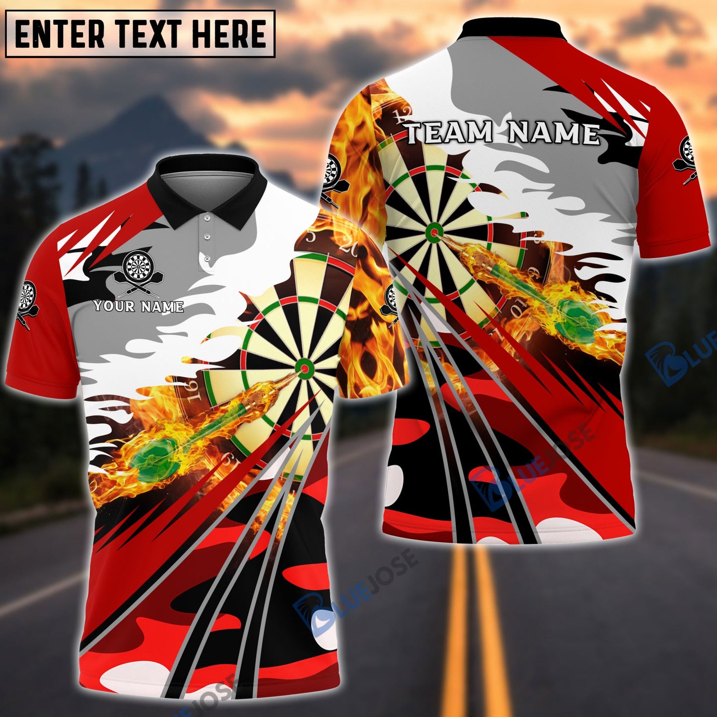 Frenzidea Dart Personalized Name, Team Name 3D Shirt (4 Colors)